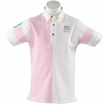 Блузка с якичка в бяло и розово
