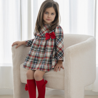 Рокля каре с панделка