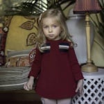 Детска рокля в цвят бордо