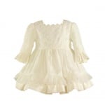 Детска рокля в бяло с бродерия