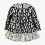 Рокля в сиво на далматинци