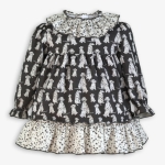 Рокля в сиво на далматинци