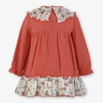 Рокля в цвят сьомга с якичка