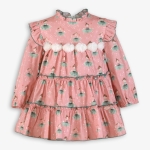 Рокля в розово с пухчета