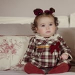 Карирана рокля с якичка и панделка